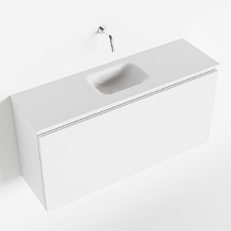 Mondiaz OLAN 100cm toiletmeubel talc. LEX wastafel talc midden geen kraangat