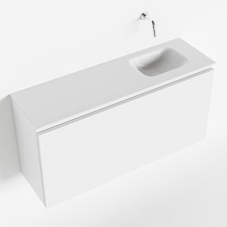 Mondiaz OLAN 100cm toiletmeubel talc. LEX wastafel talc rechts geen kraangat