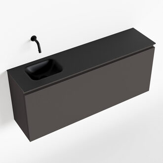 Mondiaz Olan 120cm toiletmeubel dark grey met wastafel urban links geen kraangat