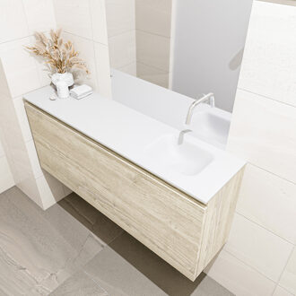 Mondiaz OLAN 120cm toiletmeubel light brown grey. LEX wastafel talc rechts geen kraangat