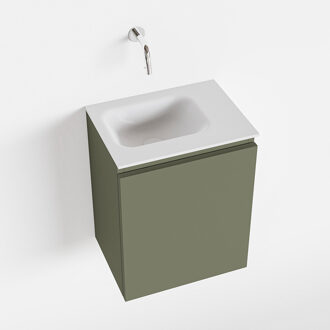 Mondiaz OLAN 40cm toiletmeubel army. LEX wastafel talc links geen kraangat