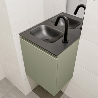 Mondiaz OLAN 40cm toiletmeubel army. LEX wastafel urban links 1 kraangat