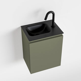 Mondiaz OLAN 40cm toiletmeubel army. LEX wastafel urban links 1 kraangat
