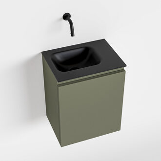 Mondiaz OLAN 40cm toiletmeubel army. LEX wastafel urban links geen kraangat