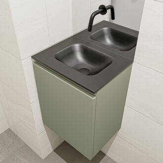 Mondiaz OLAN 40cm toiletmeubel army. LEX wastafel urban midden geen kraangat