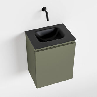 Mondiaz OLAN 40cm toiletmeubel army. LEX wastafel urban midden geen kraangat