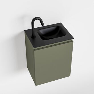 Mondiaz OLAN 40cm toiletmeubel army. LEX wastafel urban rechts 1 kraangat