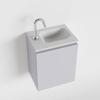 Mondiaz OLAN 40cm toiletmeubel cale. LEX wastafel talc rechts 1 kraangat