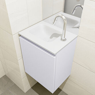 Mondiaz Olan 40cm toiletmeubel cale met wastafel talc links 1 kraangat