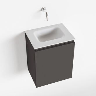 Mondiaz OLAN 40cm toiletmeubel dark grey. LEX wastafel talc midden geen kraangat