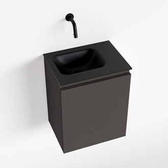 Mondiaz OLAN 40cm toiletmeubel dark grey. LEX wastafel urban links geen kraangat