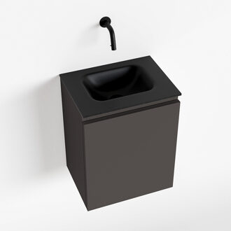 Mondiaz OLAN 40cm toiletmeubel dark grey. LEX wastafel urban midden geen kraangat