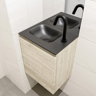 Mondiaz OLAN 40cm toiletmeubel light brown grey. LEX wastafel urban links 1 kraangat