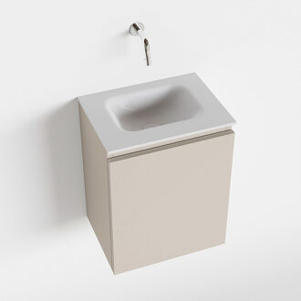 Mondiaz OLAN 40cm toiletmeubel linen. LEX wastafel talc midden geen kraangat