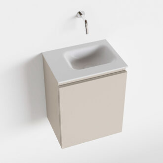 Mondiaz OLAN 40cm toiletmeubel linen. LEX wastafel talc rechts geen kraangat