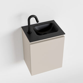 Mondiaz OLAN 40cm toiletmeubel linen. LEX wastafel urban rechts 1 kraangat