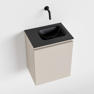Mondiaz OLAN 40cm toiletmeubel linen. LEX wastafel urban rechts geen kraangat