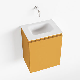 Mondiaz OLAN 40cm toiletmeubel ocher. LEX wastafel talc midden geen kraangat