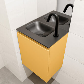 Mondiaz OLAN 40cm toiletmeubel ocher. LEX wastafel urban links 1 kraangat