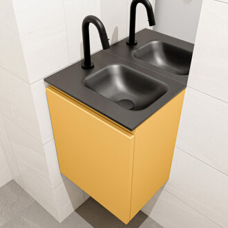 Mondiaz OLAN 40cm toiletmeubel ocher. LEX wastafel urban rechts 1 kraangat