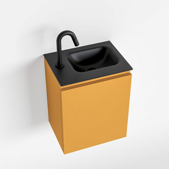 Mondiaz OLAN 40cm toiletmeubel ocher. LEX wastafel urban rechts 1 kraangat