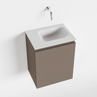 Mondiaz OLAN 40cm toiletmeubel smoke. LEX wastafel talc rechts geen kraangat