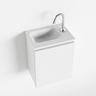 Mondiaz OLAN 40cm toiletmeubel talc. LEX wastafel talc links 1 kraangat
