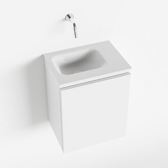 Mondiaz OLAN 40cm toiletmeubel talc. LEX wastafel talc links geen kraangat