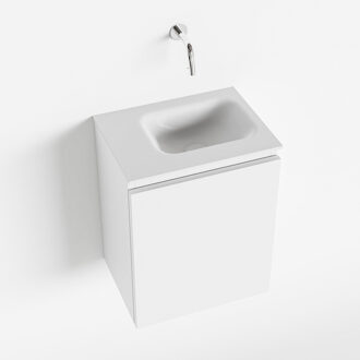 Mondiaz OLAN 40cm toiletmeubel talc. LEX wastafel talc rechts geen kraangat