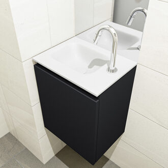 Mondiaz OLAN 40cm toiletmeubel urban. LEX wastafel talc links 1 kraangat