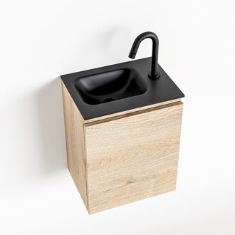 Mondiaz OLAN 40cm toiletmeubel washed_oak. LEX wastafel urban links 1 kraangat