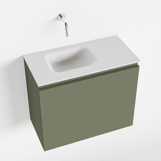 Mondiaz OLAN 60cm toiletmeubel army. LEX wastafel talc links geen kraangat
