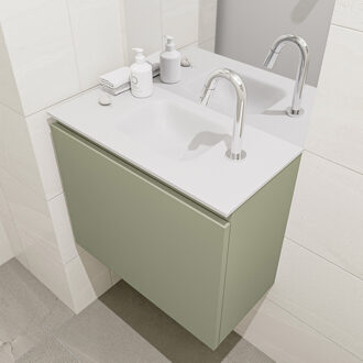 Mondiaz OLAN 60cm toiletmeubel army. LEX wastafel talc midden 1 kraangat