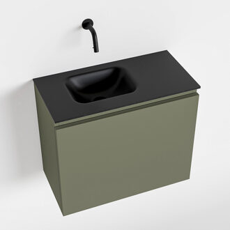 Mondiaz OLAN 60cm toiletmeubel army. LEX wastafel urban links geen kraangat