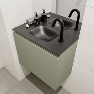 Mondiaz OLAN 60cm toiletmeubel army. LEX wastafel urban midden 1 kraangat