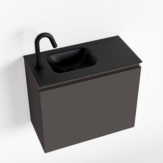 Mondiaz OLAN 60cm toiletmeubel dark grey. LEX wastafel urban links 1 kraangat