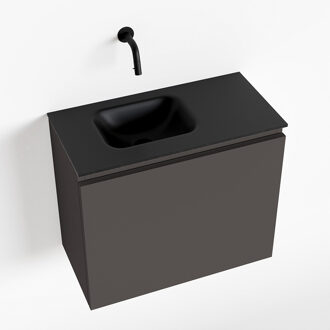 Mondiaz OLAN 60cm toiletmeubel dark grey. LEX wastafel urban links geen kraangat