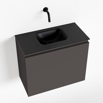 Mondiaz OLAN 60cm toiletmeubel dark grey. LEX wastafel urban midden geen kraangat