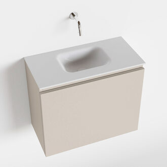 Mondiaz OLAN 60cm toiletmeubel linen. LEX wastafel talc midden geen kraangat