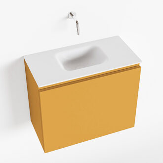 Mondiaz OLAN 60cm toiletmeubel ocher. LEX wastafel talc midden geen kraangat