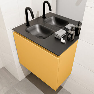 Mondiaz OLAN 60cm toiletmeubel ocher. LEX wastafel urban links 1 kraangat