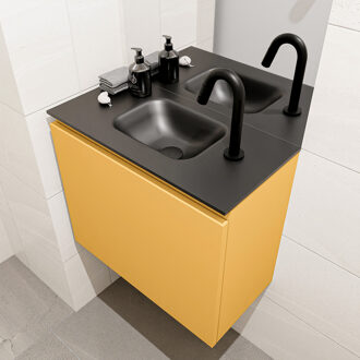 Mondiaz OLAN 60cm toiletmeubel ocher. LEX wastafel urban midden 1 kraangat