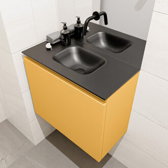 Mondiaz OLAN 60cm toiletmeubel ocher. LEX wastafel urban midden geen kraangat