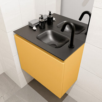 Mondiaz OLAN 60cm toiletmeubel ocher. LEX wastafel urban rechts 1 kraangat