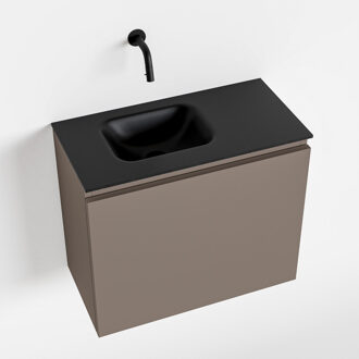 Mondiaz OLAN 60cm toiletmeubel smoke. LEX wastafel urban links geen kraangat