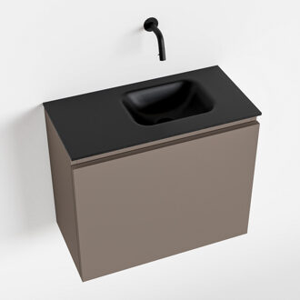 Mondiaz OLAN 60cm toiletmeubel smoke. LEX wastafel urban rechts geen kraangat