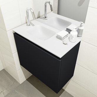 Mondiaz OLAN 60cm toiletmeubel urban. LEX wastafel talc links 1 kraangat