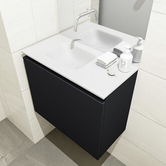 Mondiaz OLAN 60cm toiletmeubel urban. LEX wastafel talc links geen kraangat