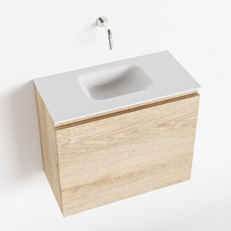 Mondiaz OLAN 60cm toiletmeubel washed_oak. LEX wastafel talc midden geen kraangat