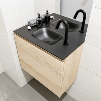 Mondiaz OLAN 60cm toiletmeubel washed_oak. LEX wastafel urban midden 1 kraangat